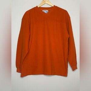 Classic V-Neck Orange Sweater for Men